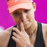 Rebeka Masarova s'est inclinée en 16es de finale à Miami KEYSTONE/PETER SCHNEIDER